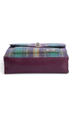 Harris Tweed Satchel Bag -Best Fashion Shoes Shop CT05057GREENPURPLEPLAID 3