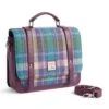 Harris Tweed Mini Messenger Bag -Best Fashion Shoes Shop CT05058GREENPURPLEPLAID