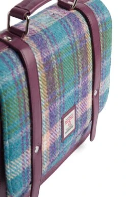 Harris Tweed Mini Messenger Bag -Best Fashion Shoes Shop CT05058GREENPURPLEPLAID 2