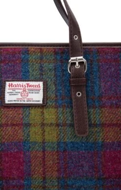 Harris Tweed Spey Tote Bag -Best Fashion Shoes Shop CT15029RRASPBLUEGREEN 2