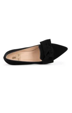 Suede Bow Slipper -Best Fashion Shoes Shop TA00337BLACK 2 1