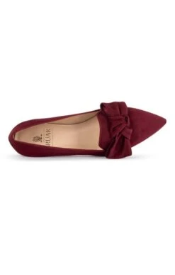Suede Bow Slipper -Best Fashion Shoes Shop TA00337BURGUNDY 2 1