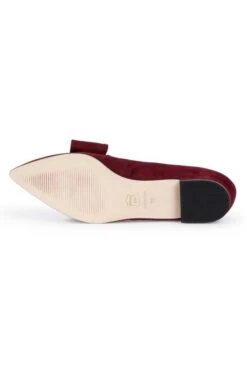 Suede Bow Slipper -Best Fashion Shoes Shop TA00337BURGUNDY 3 1