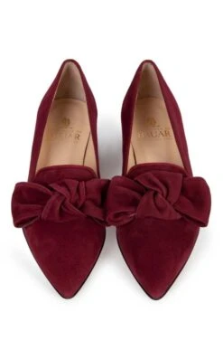 Suede Bow Slipper -Best Fashion Shoes Shop TA00337BURGUNDY 4