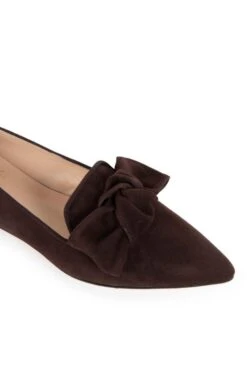 Suede Bow Slipper -Best Fashion Shoes Shop TA00337DKBROWN 1 1