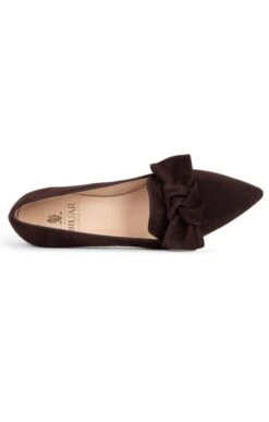 Suede Bow Slipper -Best Fashion Shoes Shop TA00337DKBROWN 2 1