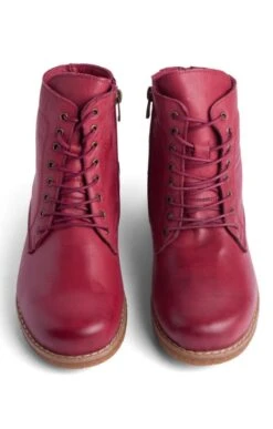 Ladies Lace Up Leather Boot -Best Fashion Shoes Shop TA00380BORDO 4