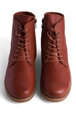Ladies Lace Up Leather Boot -Best Fashion Shoes Shop TA00380CHESTNUT 4