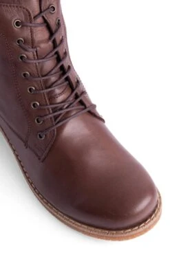 Ladies Lace Up Leather Boot -Best Fashion Shoes Shop TA00380MOCHA 2