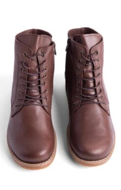 Ladies Lace Up Leather Boot -Best Fashion Shoes Shop TA00380MOCHA 4