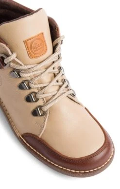 Ladies Two Tone Leather Boot -Best Fashion Shoes Shop TA00390BEIGEBROWN 2