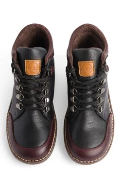 Ladies Two Tone Leather Boot -Best Fashion Shoes Shop TA00390BLACKWINE 4