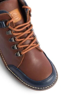 Ladies Two Tone Leather Boot -Best Fashion Shoes Shop TA00390BROWNNAVY 2