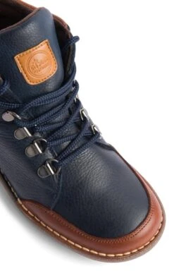 Ladies Two Tone Leather Boot -Best Fashion Shoes Shop TA00390NAVYDKBROWN 2