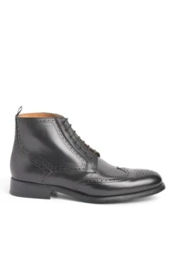 Men's Brogue Ankle Boots -Best Fashion Shoes Shop TA00661BLACKLTHR 1