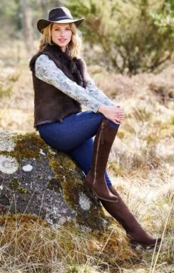 Ladies Suede Riding Boot
