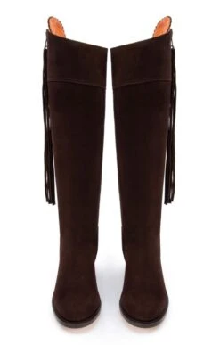 Ladies Suede Riding Boot 34 Ladies Suede Riding Boot -Best Fashion Shoes Shop TA04217DKBROWN 6 1