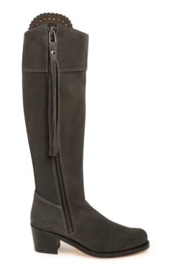 Ladies Suede Riding Boot -Best Fashion Shoes Shop TA04217GREY 1