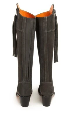 Ladies Suede Riding Boot -Best Fashion Shoes Shop TA04217GREY 5