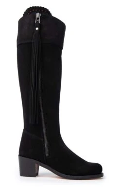 Ladies Extra Fit Suede Riding Boot -Best Fashion Shoes Shop TA04227BLACK 1