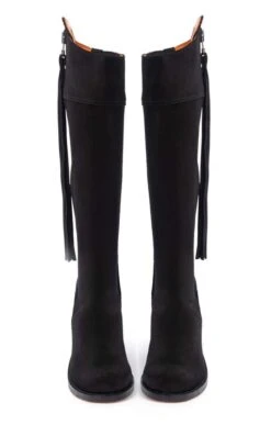 Ladies Extra Fit Suede Riding Boot -Best Fashion Shoes Shop TA04227BLACK 5 1