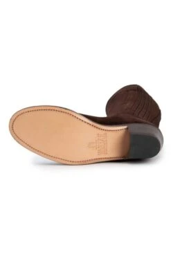 Ladies Extra Fit Suede Riding Boot -Best Fashion Shoes Shop TA04227DKBROWN 4 1