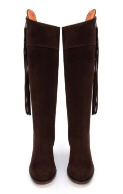 Ladies Extra Fit Suede Riding Boot -Best Fashion Shoes Shop TA04227DKBROWN 5
