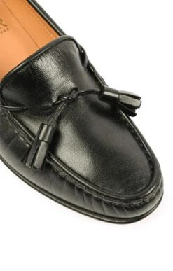 Soft Leather Tassel Moccasin -Best Fashion Shoes Shop TA05004BLACK 2