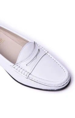 Soft Leather Penny Moccasin -Best Fashion Shoes Shop TA05009OFFWHITE 1 1