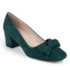 Mid Heel Suede Bow Shoe