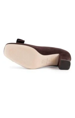 Mid Heel Suede Bow Shoe -Best Fashion Shoes Shop TA05012BROWN 4