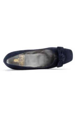 Mid Heel Suede Bow Shoe -Best Fashion Shoes Shop TA05012NAVY 2