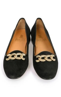 Suede Pump With Chain -Best Fashion Shoes Shop TA05356BLACK 4