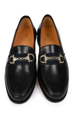 Leather Snaffle Loafer With Tape -Best Fashion Shoes Shop TA05415BLACK 4