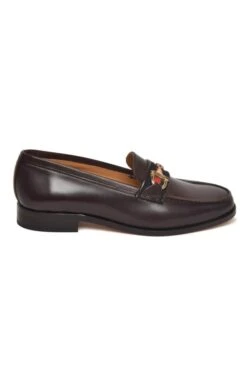 Leather Snaffle Loafer With Tape -Best Fashion Shoes Shop TA05415DARKBROWN 1 1