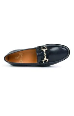 Leather Snaffle Loafer With Tape -Best Fashion Shoes Shop TA05415NAVY 1