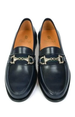 Leather Snaffle Loafer With Tape -Best Fashion Shoes Shop TA05415NAVY 4