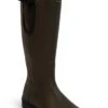 Ladies Cotton Lined Gusset Welly -Best Fashion Shoes Shop TA06555OLIVE
