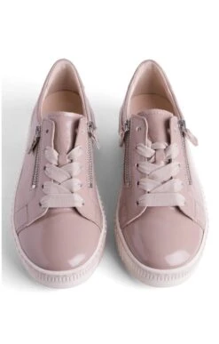 Ladies Gabor Zip Sneaker -Best Fashion Shoes Shop TA08116BEIGEPATENT 4