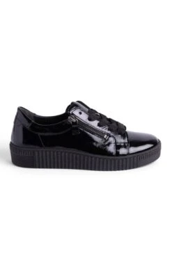 Ladies Gabor Zip Sneaker -Best Fashion Shoes Shop TA08116BLACKPATENT 1