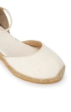 Ladies Linen Wedge Espadrille -Best Fashion Shoes Shop TA09141ECRU 1