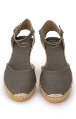 Ladies Linen Wedge Espadrille -Best Fashion Shoes Shop TA09141KHAKI 4