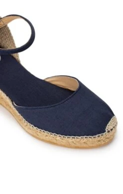 Ladies Linen Wedge Espadrille -Best Fashion Shoes Shop TA09141NAVY 1