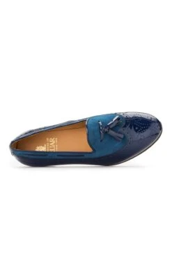 Patent & Suede Tassel Loafer -Best Fashion Shoes Shop TA12132NAVY 1