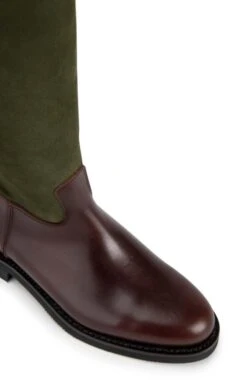 Ladies Suede/Leather Riding Boot -Best Fashion Shoes Shop TA15070MARRONOLIVE 2