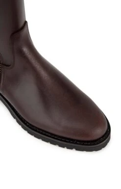 Ladies Chunky Sole Riding Boot -Best Fashion Shoes Shop TA15072DKBROWNLEATHER 2 1
