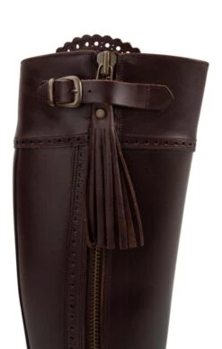 Ladies Chunky Sole Riding Boot -Best Fashion Shoes Shop TA15072DKBROWNLEATHER 3