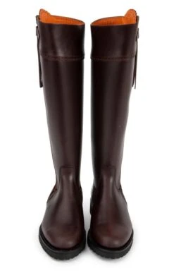 Ladies Chunky Sole Riding Boot -Best Fashion Shoes Shop TA15072DKBROWNLEATHER 5