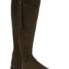 Ladies Chunky Sole Riding Boot -Best Fashion Shoes Shop TA15072KHAKISUEDE