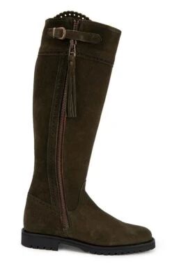 Ladies Chunky Sole Riding Boot -Best Fashion Shoes Shop TA15072KHAKISUEDE 1 1